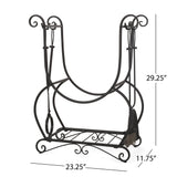Concetta Log Rack and Tool Set by Christopher Knight Home - 17.00" W x 15.00" L x 30.00" H