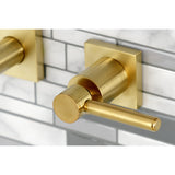 Kingston Brass Concord 3-Hole Wall Mount Roman Tub Faucet