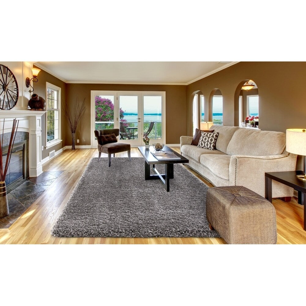 Concord Global Ocean Shag Solid Area Rug