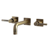 Kingston Brass Concord Two-Handle 3-Hole Wall Mount Bathroom Faucet