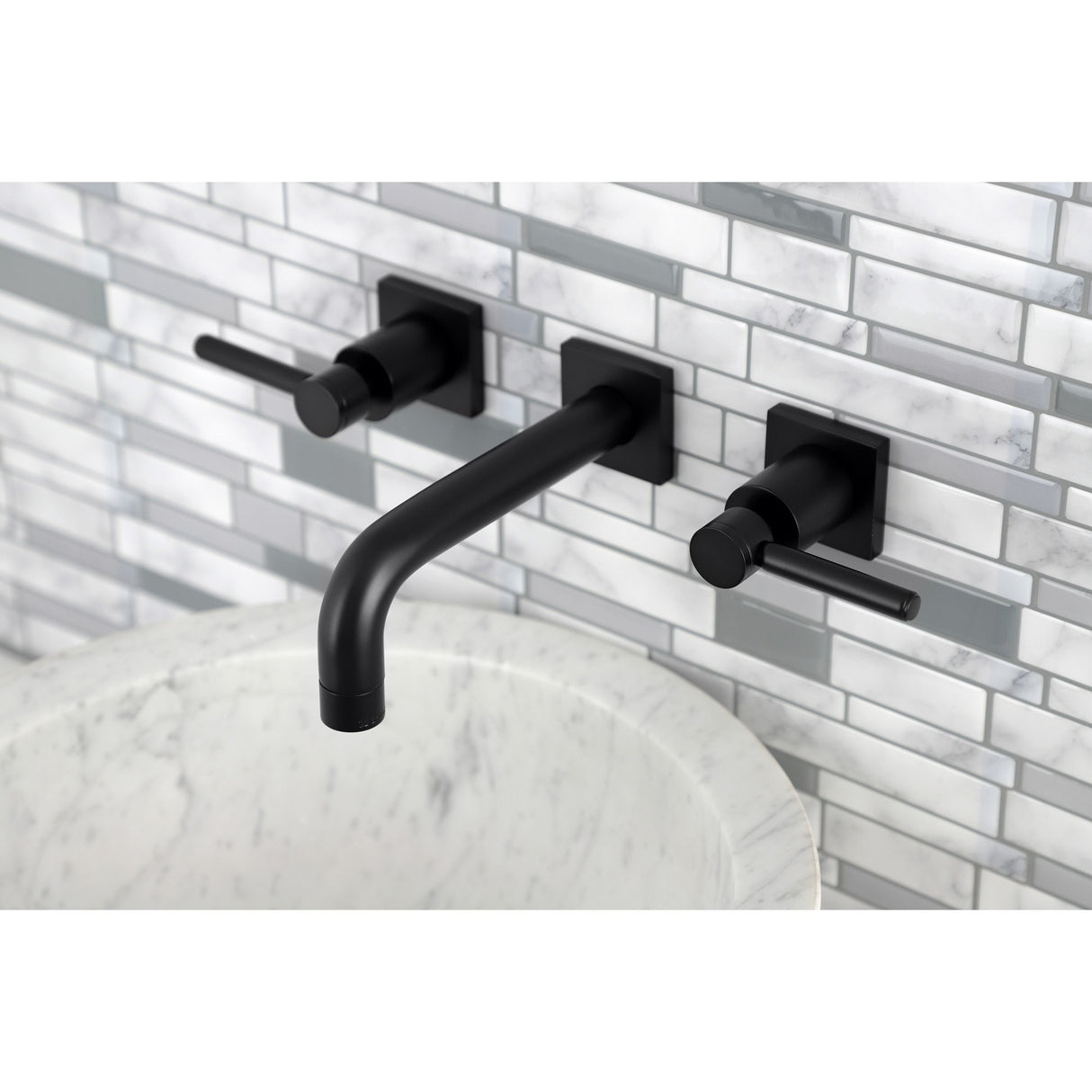 Kingston Brass Concord Two-Handle 3-Hole Wall Mount Bathroom Faucet