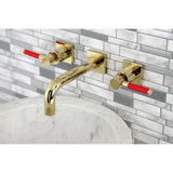Kingston Brass Concord Two-Handle 3-Hole Wall Mount Bathroom Faucet
