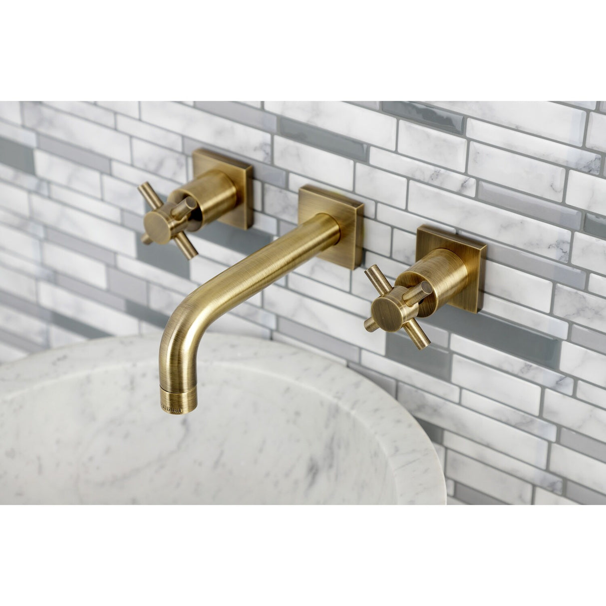 Kingston Brass Concord Two-Handle 3-Hole Wall Mount Bathroom Faucet