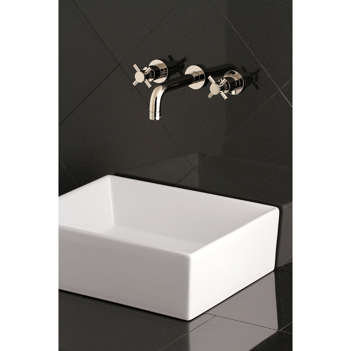 Kingston Brass Concord Two-Handle 3-Hole Wall Mount Bathroom Faucet