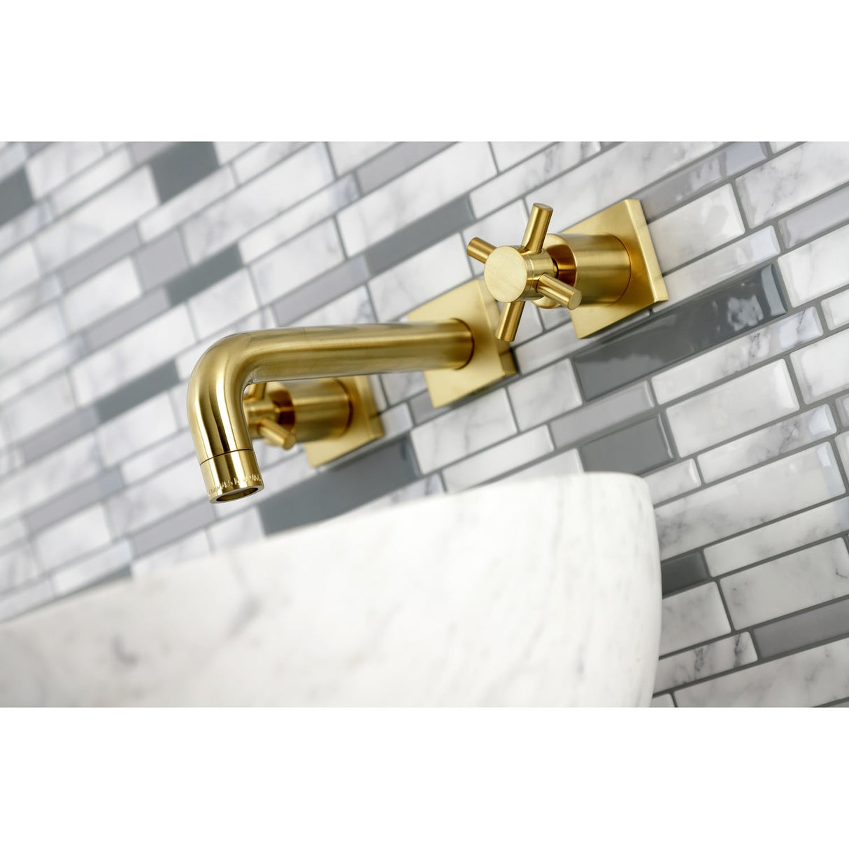 Kingston Brass Concord Two-Handle 3-Hole Wall Mount Bathroom Faucet