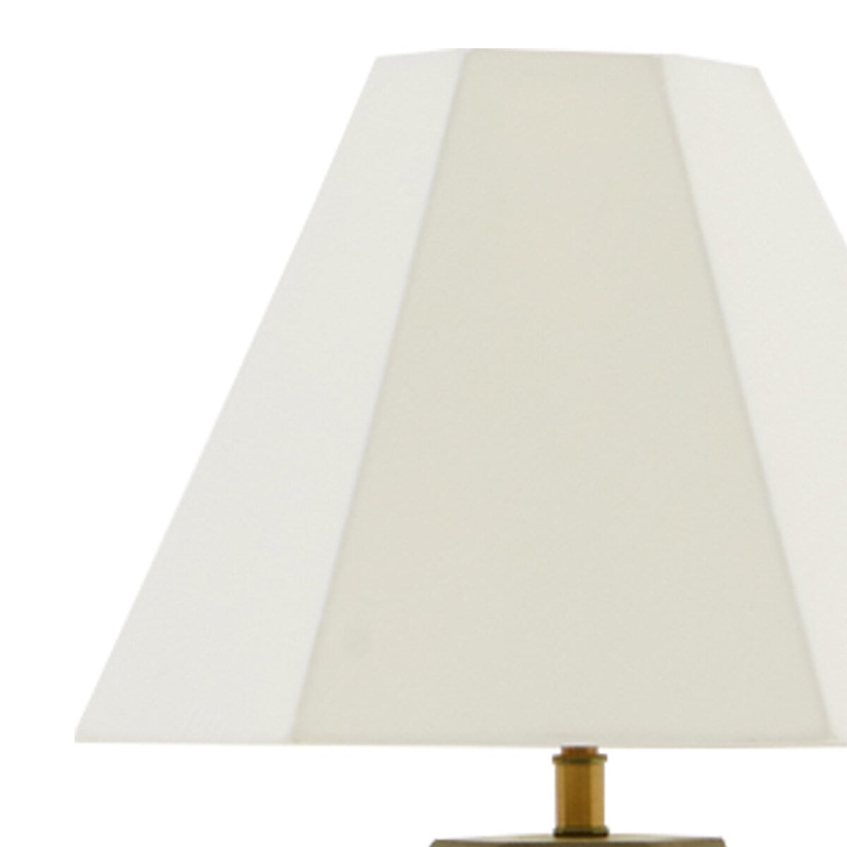 Concrete Base Modern Table Lamp with Empire Shade, White and Gray