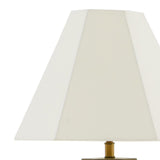 Concrete Base Modern Table Lamp with Empire Shade, White and Gray