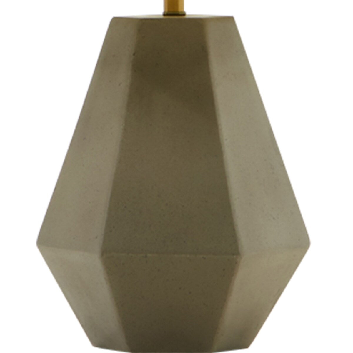 Concrete Base Modern Table Lamp with Empire Shade, White and Gray