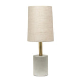 Concrete Base Table Lamp with Antique Brass Detail