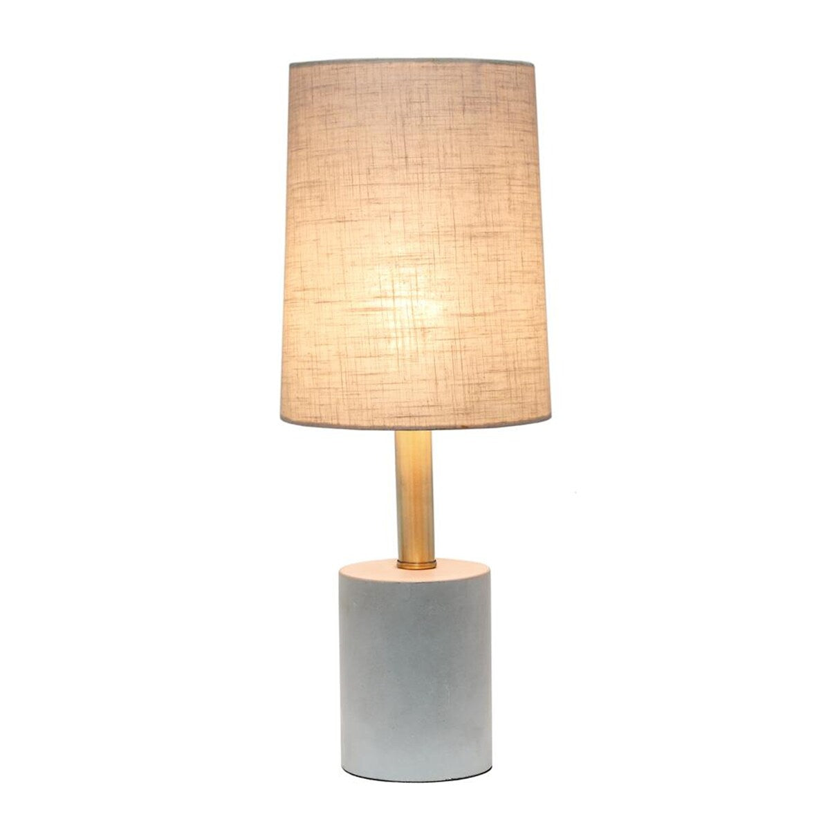 Concrete Base Table Lamp with Antique Brass Detail