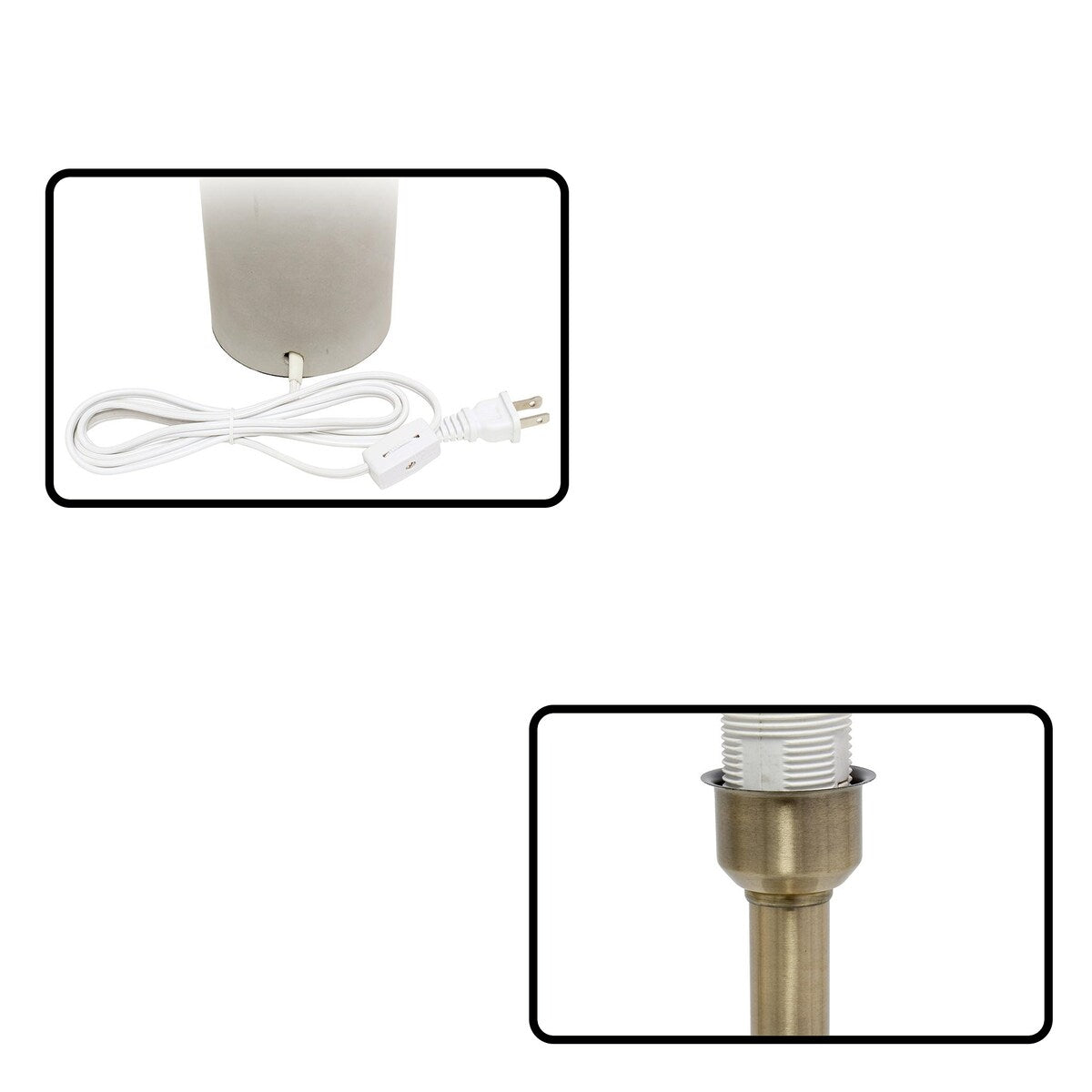 Concrete Base Table Lamp with Antique Brass Detail