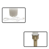 Concrete Base Table Lamp with Antique Brass Detail