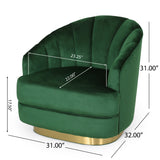 Condit Modern Glam Channel Stitch Velvet Club Chair by Christopher Knight Home - 31.00" L x 32.00" W x 31.00" H