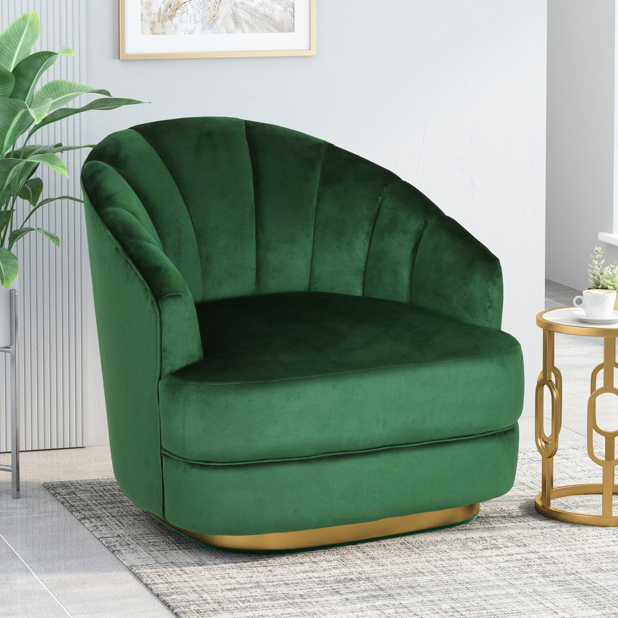 Condit Modern Glam Channel Stitch Velvet Club Chair by Christopher Knight Home - 31.00" L x 32.00" W x 31.00" H