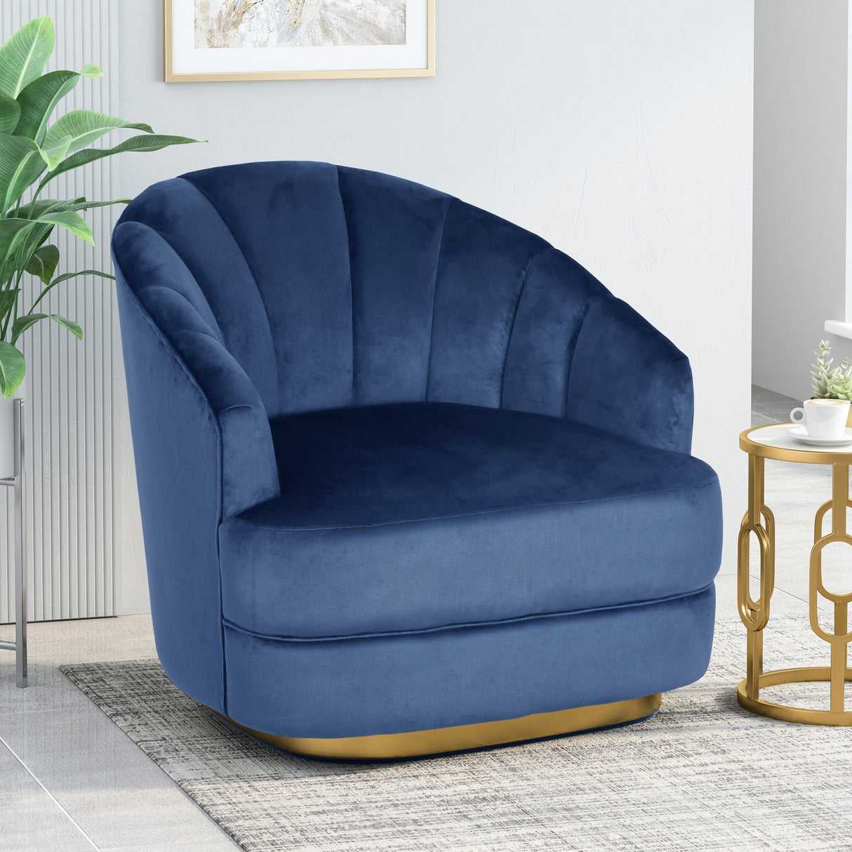Condit Modern Glam Channel Stitch Velvet Club Chair by Christopher Knight Home - 31.00" L x 32.00" W x 31.00" H