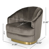 Condit Modern Glam Channel Stitch Velvet Club Chair by Christopher Knight Home - 31.00" L x 32.00" W x 31.00" H