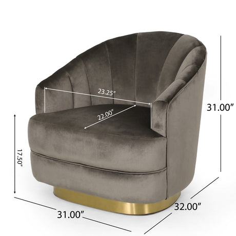 Condit Modern Glam Channel Stitch Velvet Club Chair by Christopher Knight Home - 31.00" L x 32.00" W x 31.00" H