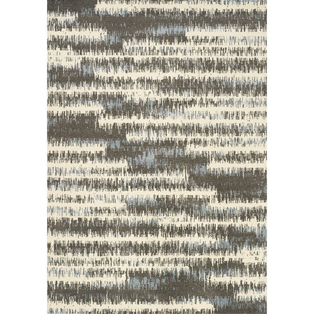 Confort Cream/Grey Polypropylene Pencil Stripes Rug (5'3 x 7'7) - 5'3" x 7'7"