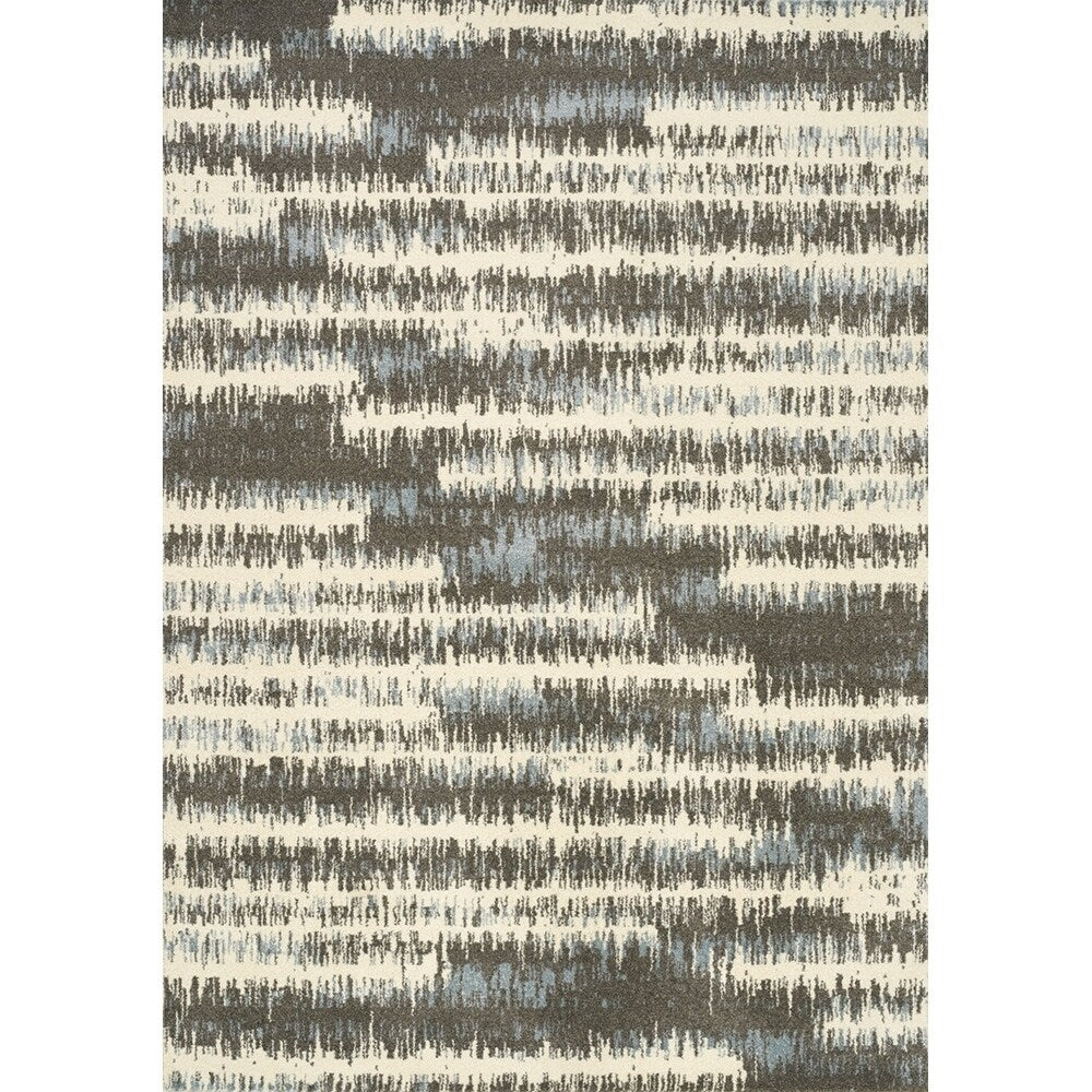 Confort Cream/Grey Polypropylene Pencil Stripes Rug (5'3 x 7'7) - 5'3" x 7'7"