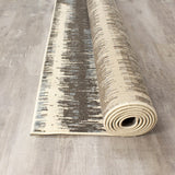 Confort Cream/Grey Polypropylene Pencil Stripes Rug (5'3 x 7'7) - 5'3" x 7'7"