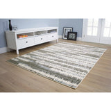 Confort Cream/Grey Polypropylene Pencil Stripes Rug (5'3 x 7'7) - 5'3" x 7'7"