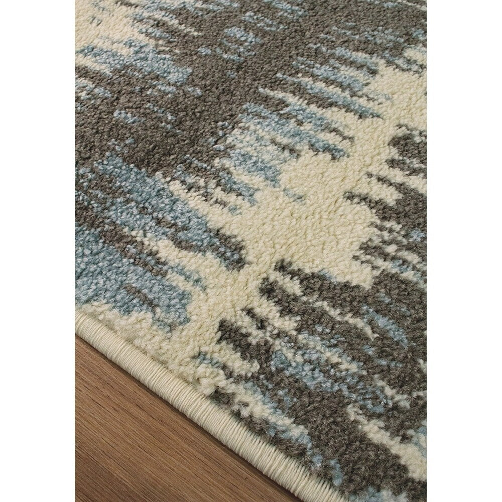 Confort Cream/Grey Polypropylene Pencil Stripes Rug (5'3 x 7'7) - 5'3" x 7'7"