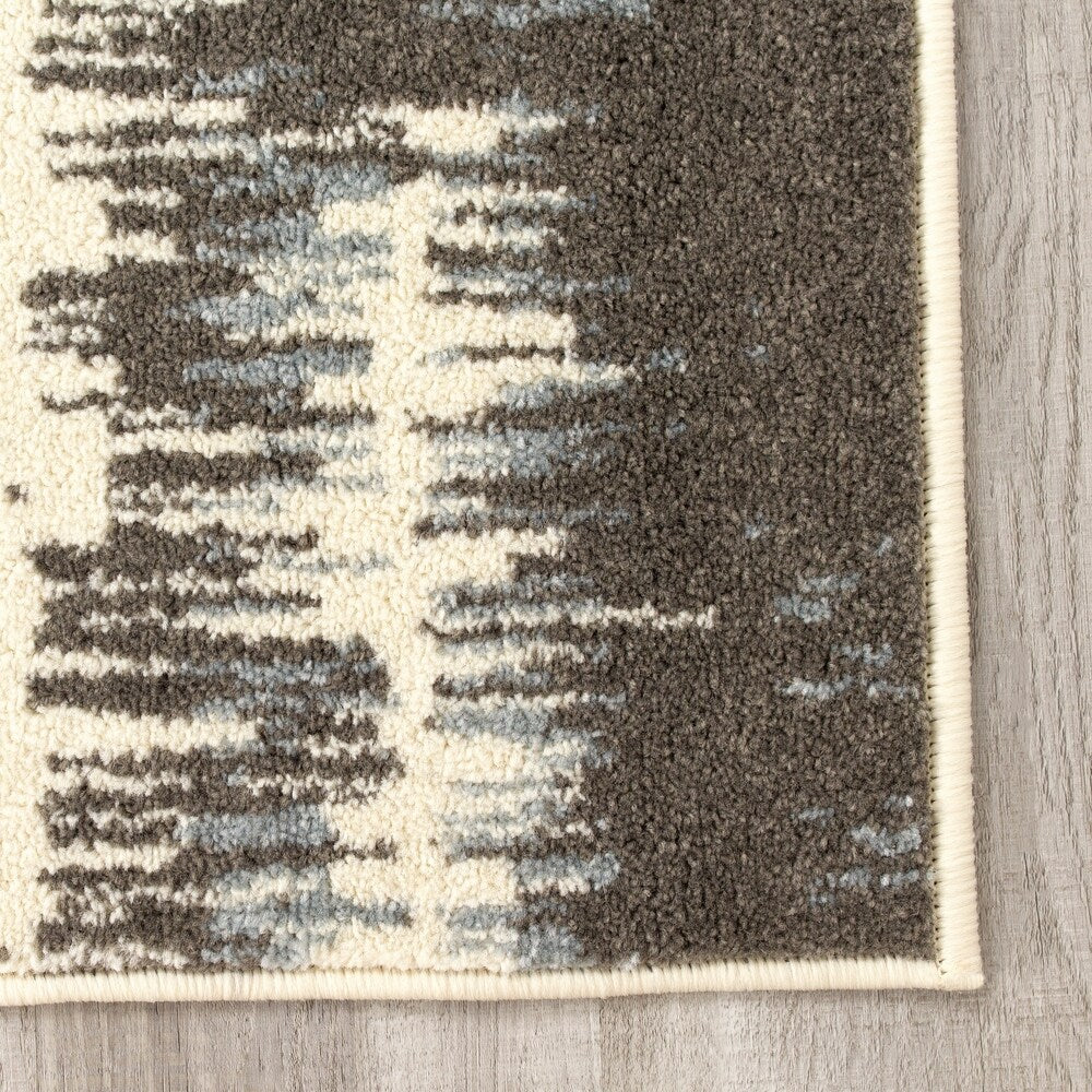 Confort Cream/Grey Polypropylene Pencil Stripes Rug (5'3 x 7'7) - 5'3" x 7'7"