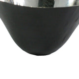 Conical Shaped Metal Bowl Design Accent Decor, Silver