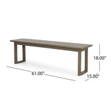 Conifer Outdoor Acacia Wood Outdoor 6 Piece Dining Set with Bench by Christopher Knight Home