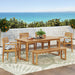 Conifer Outdoor Acacia Wood Outdoor 6 Piece Dining Set with Bench by Christopher Knight Home