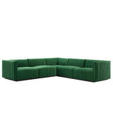 Conjure Channel Tufted Performance Velvet 5-Piece Sectional