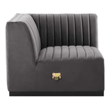 Conjure Channel Tufted Performance Velvet 5-Piece Sectional