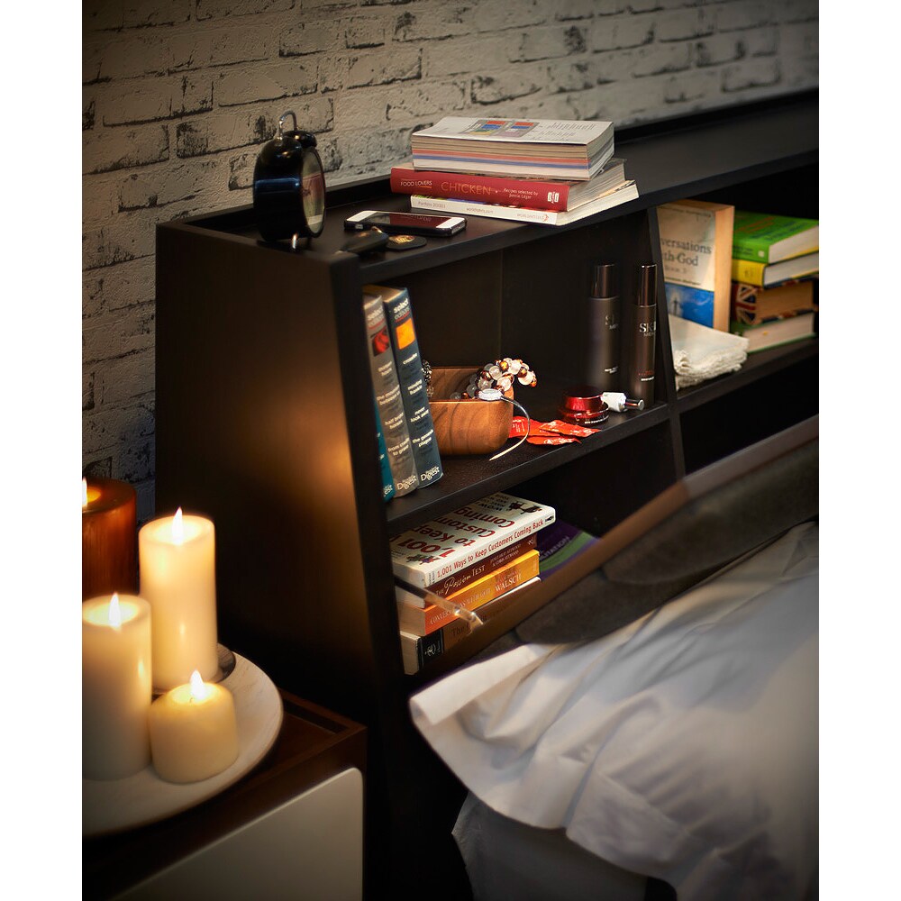 'Conner' Cocoa Storage Headboard Queen Bed
