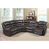 Connie Brown Faux-leather 6-piece Reclining Sectional Living Room Sofa Set with Storage Console