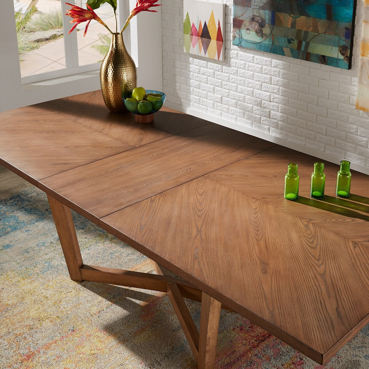 Connie Mid-Century Extending Wood Dining Table by iNSPIRE Q Modern - Walnut