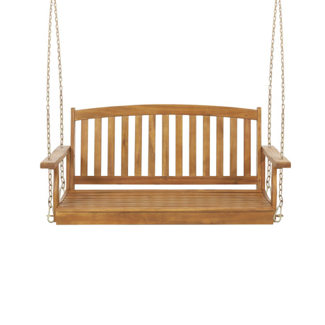 Connor Outdoor Acacia Wood Hanging Porch Swing by Christopher Knight Home