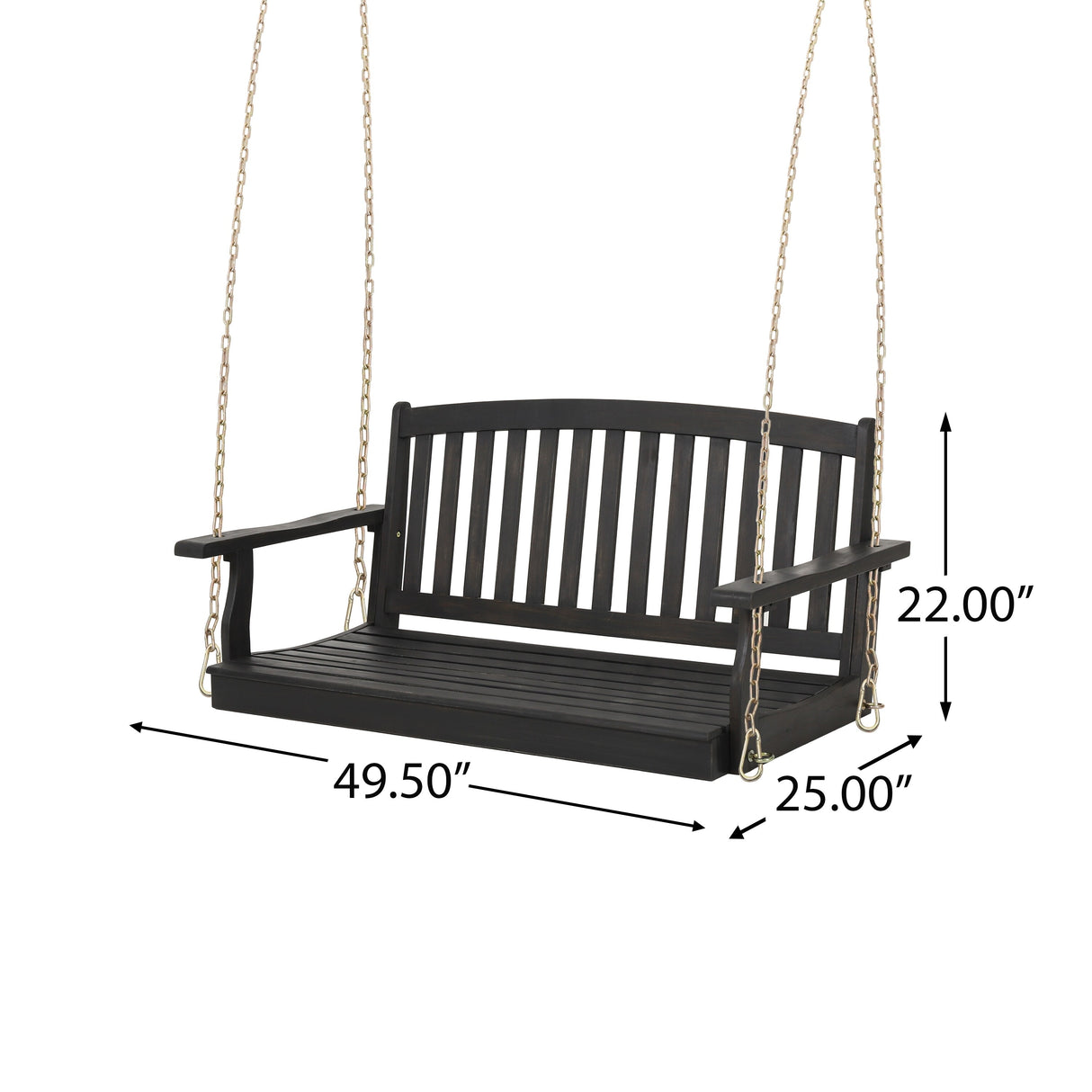Connor Outdoor Acacia Wood Hanging Porch Swing by Christopher Knight Home