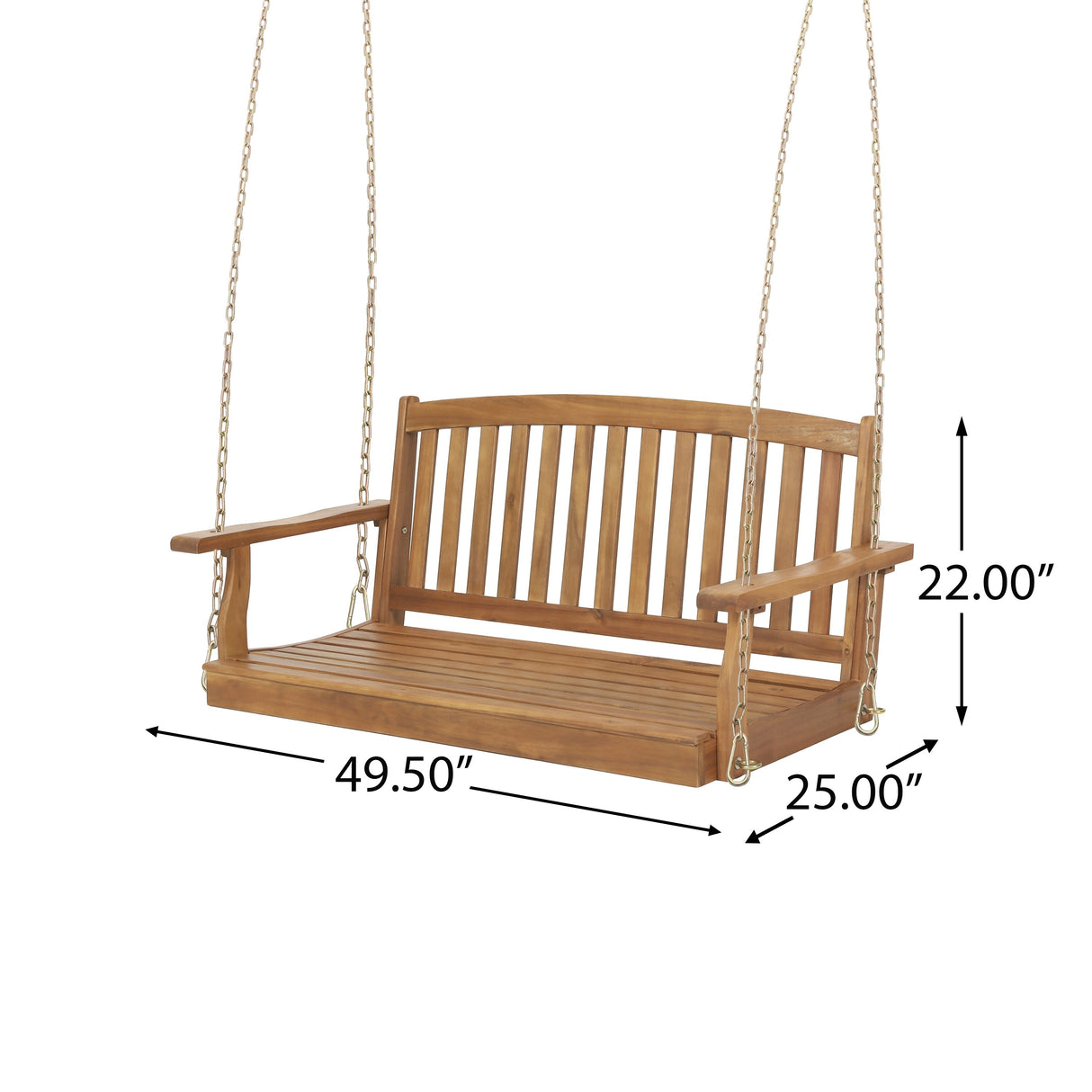 Connor Outdoor Acacia Wood Hanging Porch Swing by Christopher Knight Home