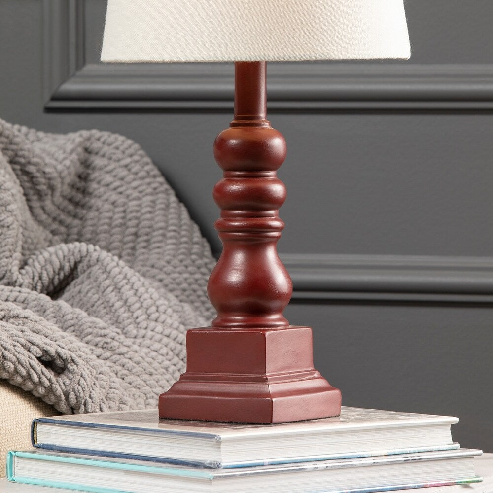 Conrad 18.5" Distressed Red Resin Table Lamp - 18.5"H x 9"Rnd