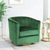 Conrail Glam Velvet Swivel Club Chair by Christopher Knight Home - 25.50" L x 24.75" W x 24.50" H