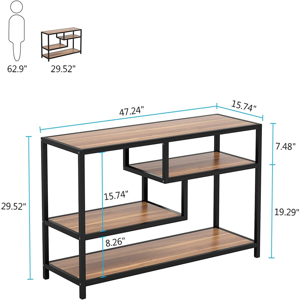 Console Table for Entryway, 3-Tier Sofa Entry Table