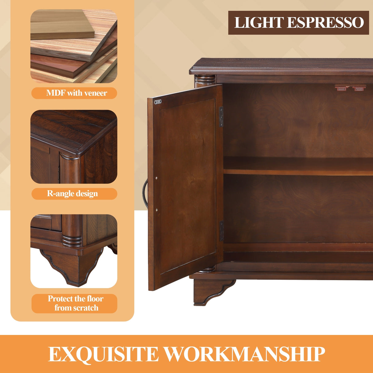 Console Table with Storage Shelf