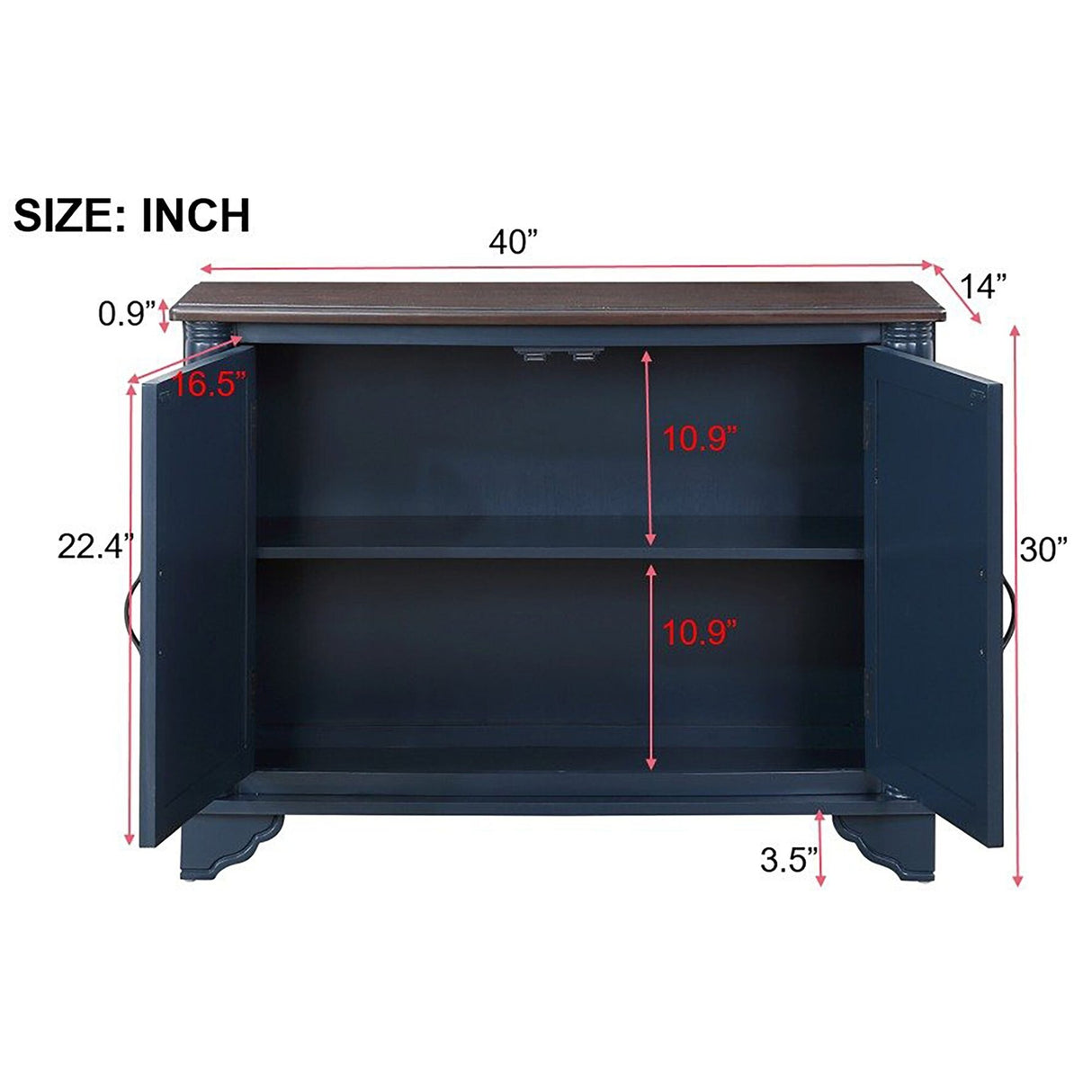 Console Table with Storage Shelf
