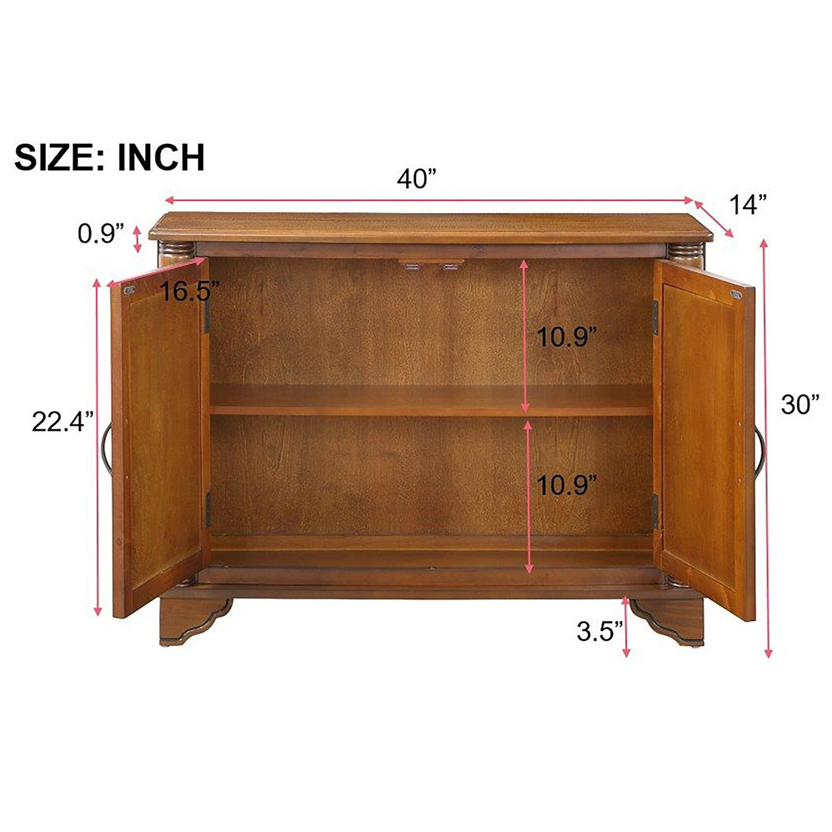 Console Table with Storage Shelf