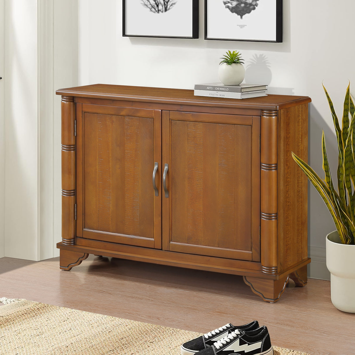 Console Table with Storage Shelf