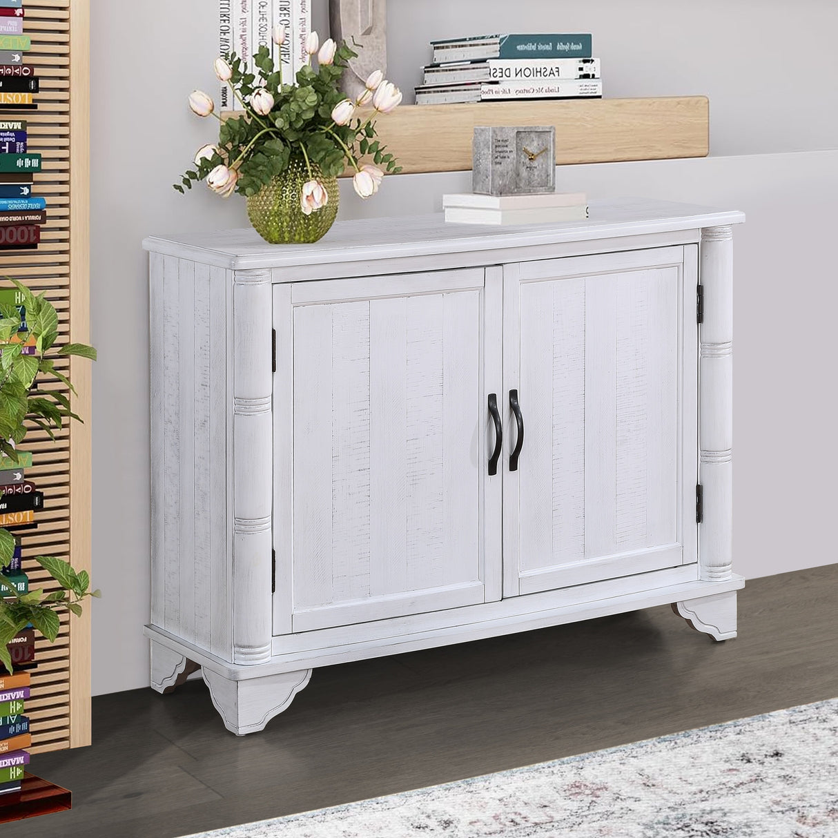 Console Table with Storage Shelf