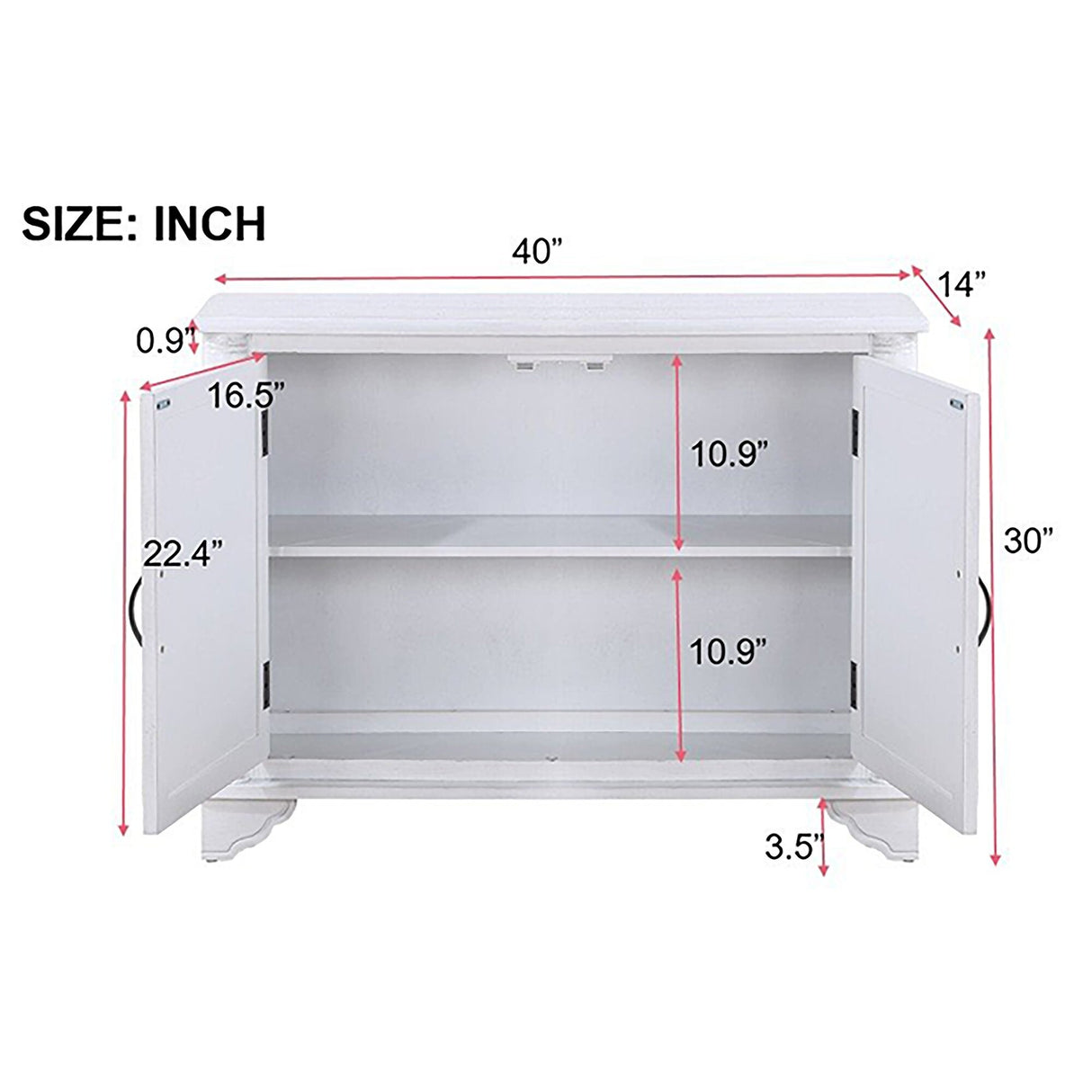 Console Table with Storage Shelf