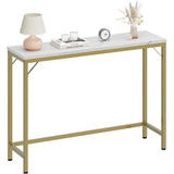 Console Table, 2-Tier Entryway Table with Storage, Narrow Sofa Table with V Design