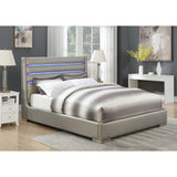 Strick & Bolton Lohan Metallic Grey Bed with LED Lights