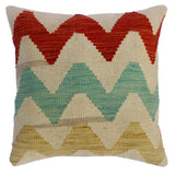 Consuelo Ivory/Lime Green Hand-Woven Kilim Throw Pillow(18"x18")